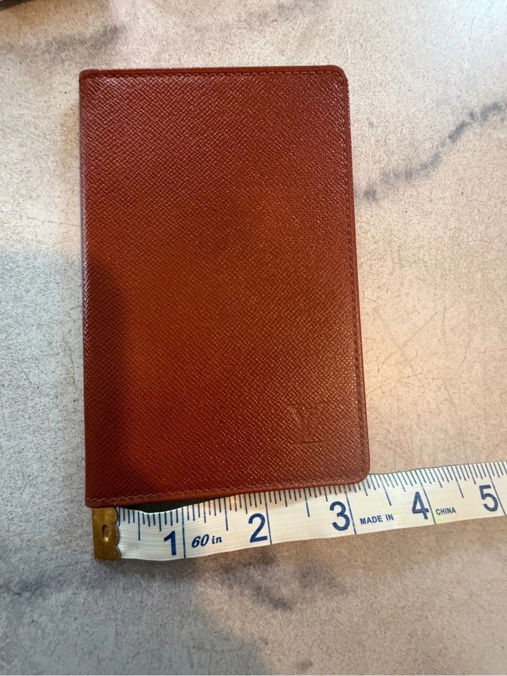 Louis Vuitton Leather Passport Cover Wallet in Brown